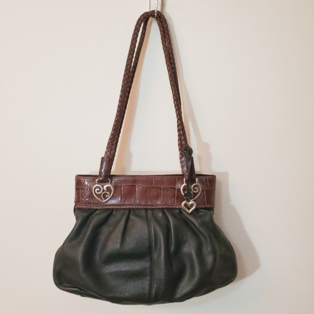 Brighton Leather and Faux Croc Handbag, Brown